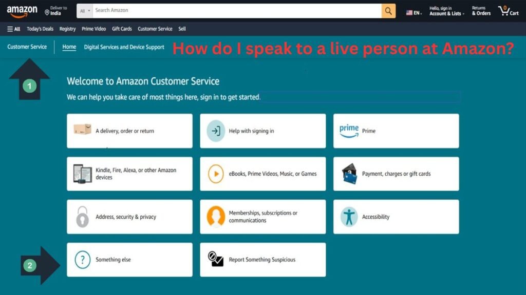 How do I speak to a live person at Amazon?